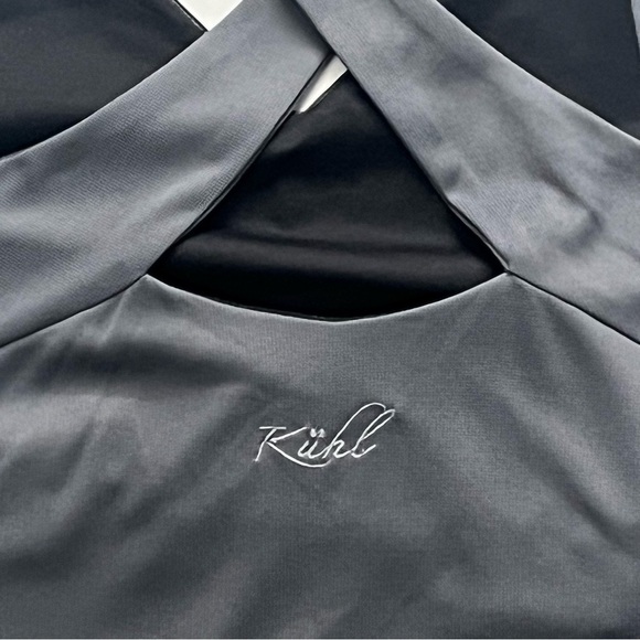 Kuhl Womens Java Dress M Gray Coffeenna Sleeveless Criss Cross Racerback Stretch - Picture 5 of 6